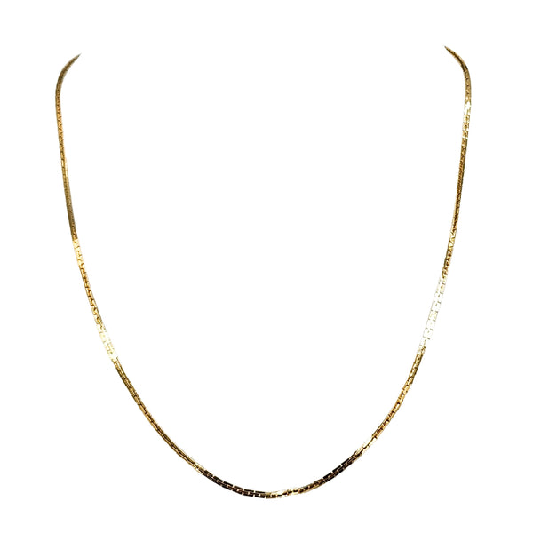 Vintage 1980s Gold Tone Flat Snake Link Necklace