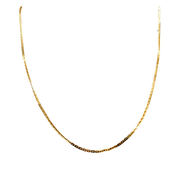 Vintage 1980s Gold Tone Flat Snake Link Necklace