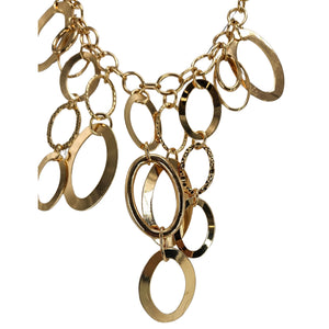 Vintage 1980s Rose Gold-Tone Oval Link Statement Collar Necklace