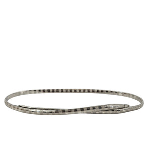 Silver snake chain stretch belt with slim metal links