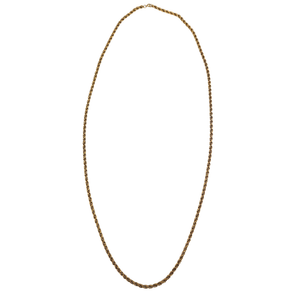 Gold long-link chain necklace with an oval loop shape