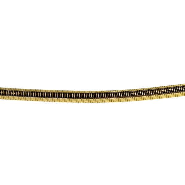 Gold-tone stretch snake belt, ribbed metal band with smooth ends