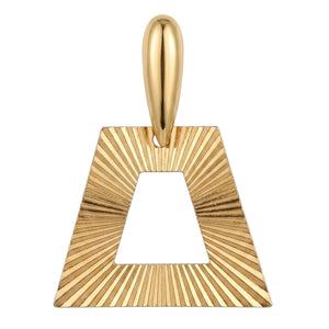 Goldtone geometric clip-on earrings with textured triangle dangle