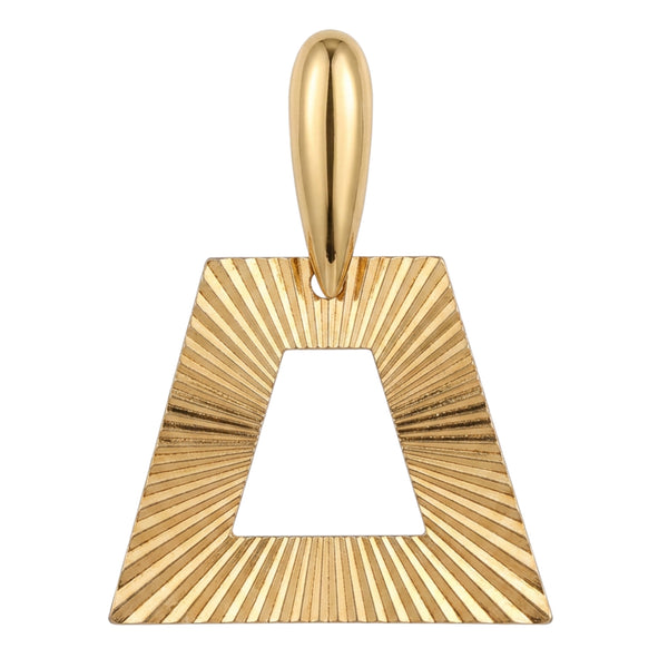 Goldtone geometric clip-on earrings with textured triangle dangle