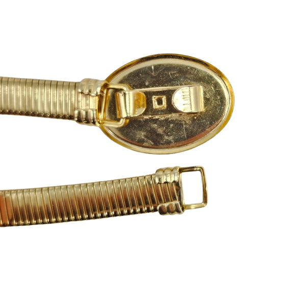 Vintage 1980s Gold Tone Cobra Mesh Stretch Belt