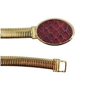 Vintage 1980s Gold Tone Cobra Mesh Stretch Belt
