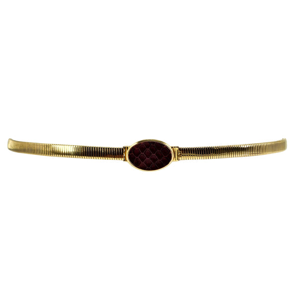 Vintage 1980s Gold Tone Cobra Mesh Stretch Belt