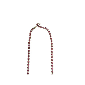 Pink rhinestone choker with adjustable hook and long end links