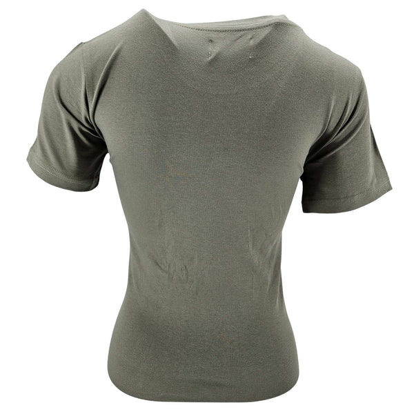 Khaki plain T-shirt, short sleeves, crew neck