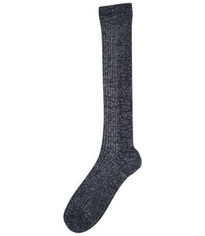 Women’s long dark-grey knit socks with heather texture
