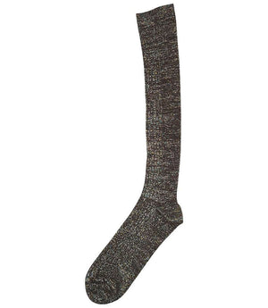 Brown speckled long crew socks