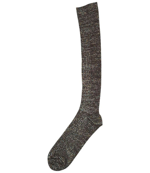 Brown speckled long crew socks