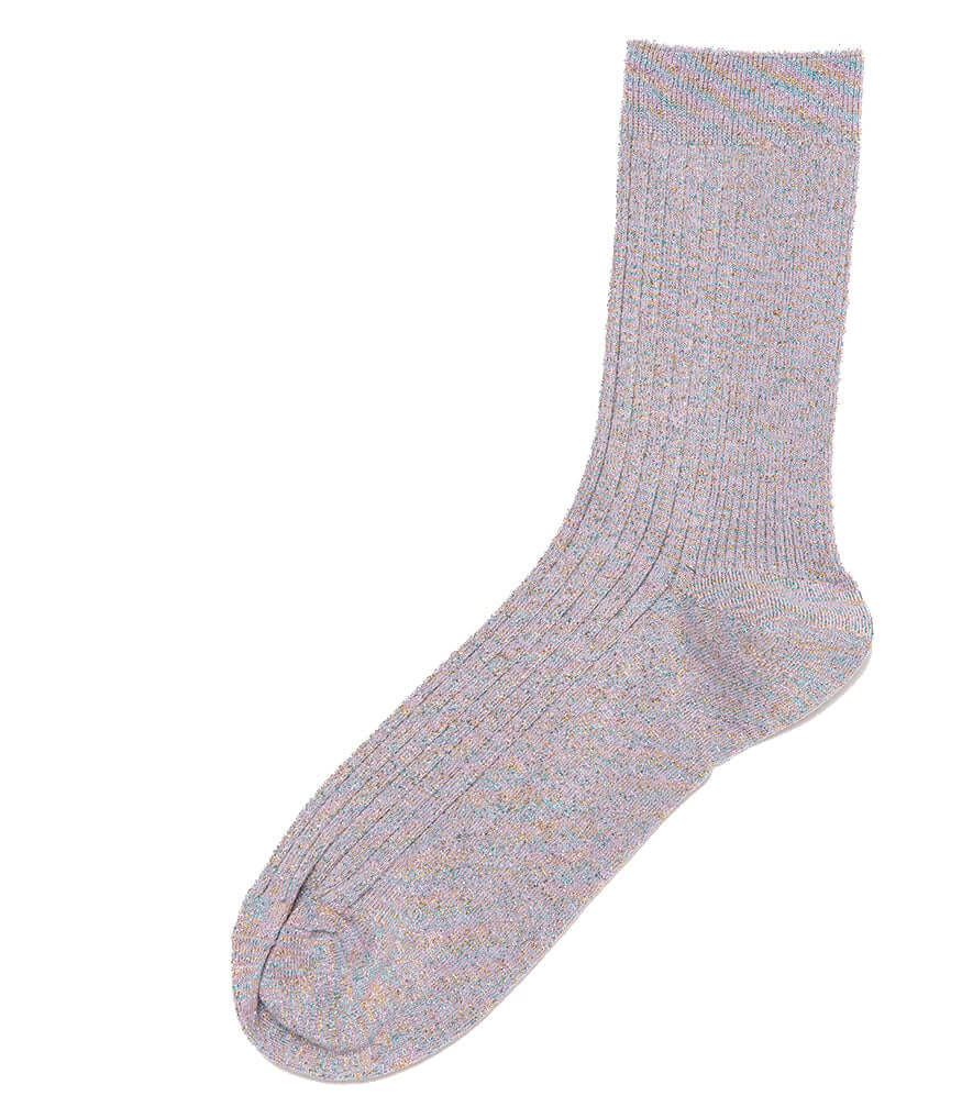 Alto Milano mauve heather short crew socks, ribbed knit cuff