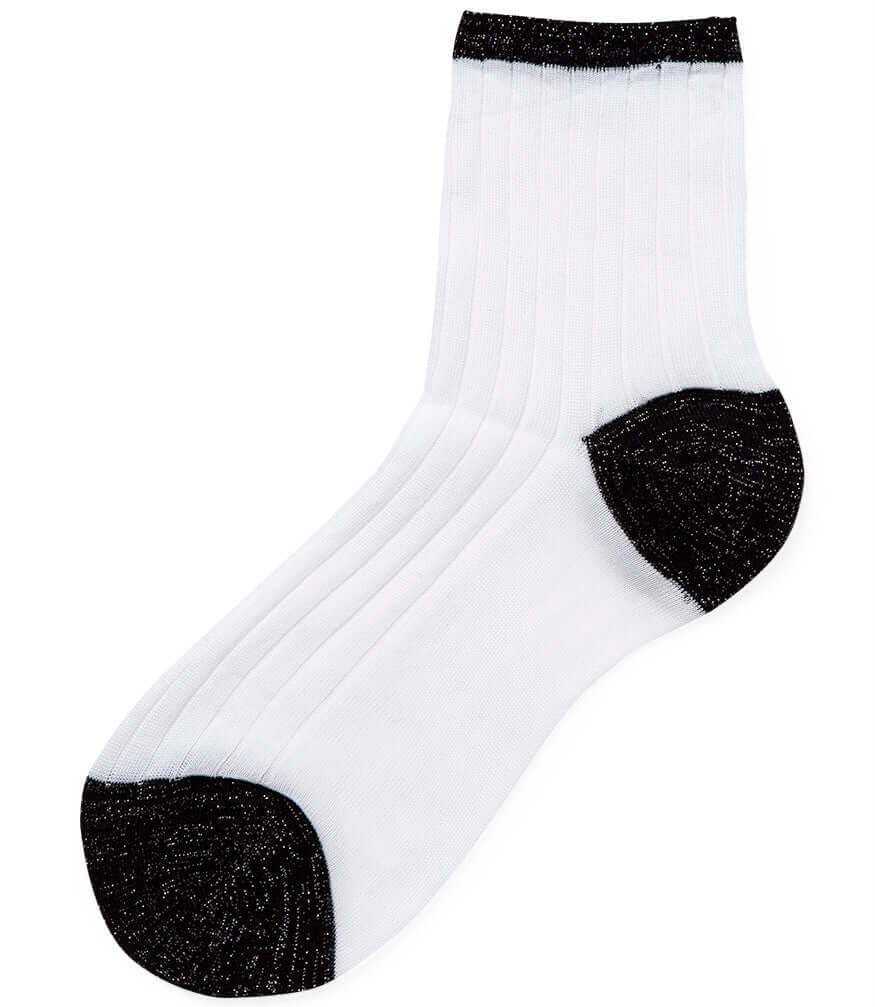 Alto Milano dojo socks, white with black speckled toe/heel and black cuff