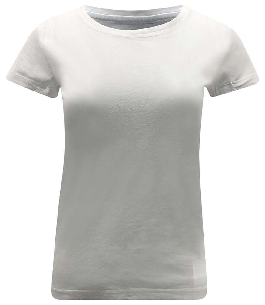 White metallic coated cotton crew-neck T-shirt, short sleeves, front view
