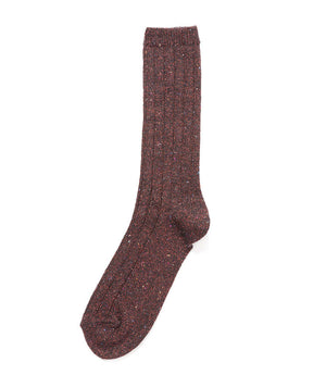 Alto Milano maroon speckled knit crew socks